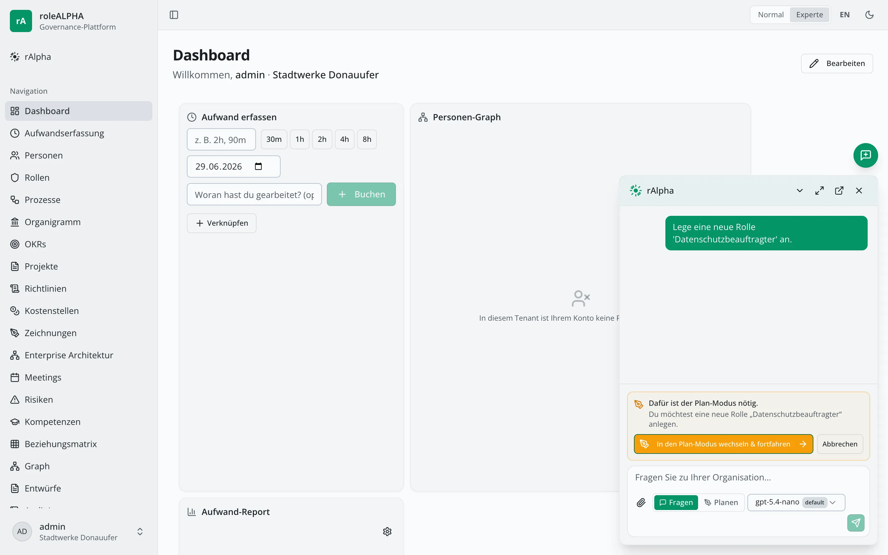 Ask-Modus mit Karte „In den Plan-Modus wechseln & fortfahren"
