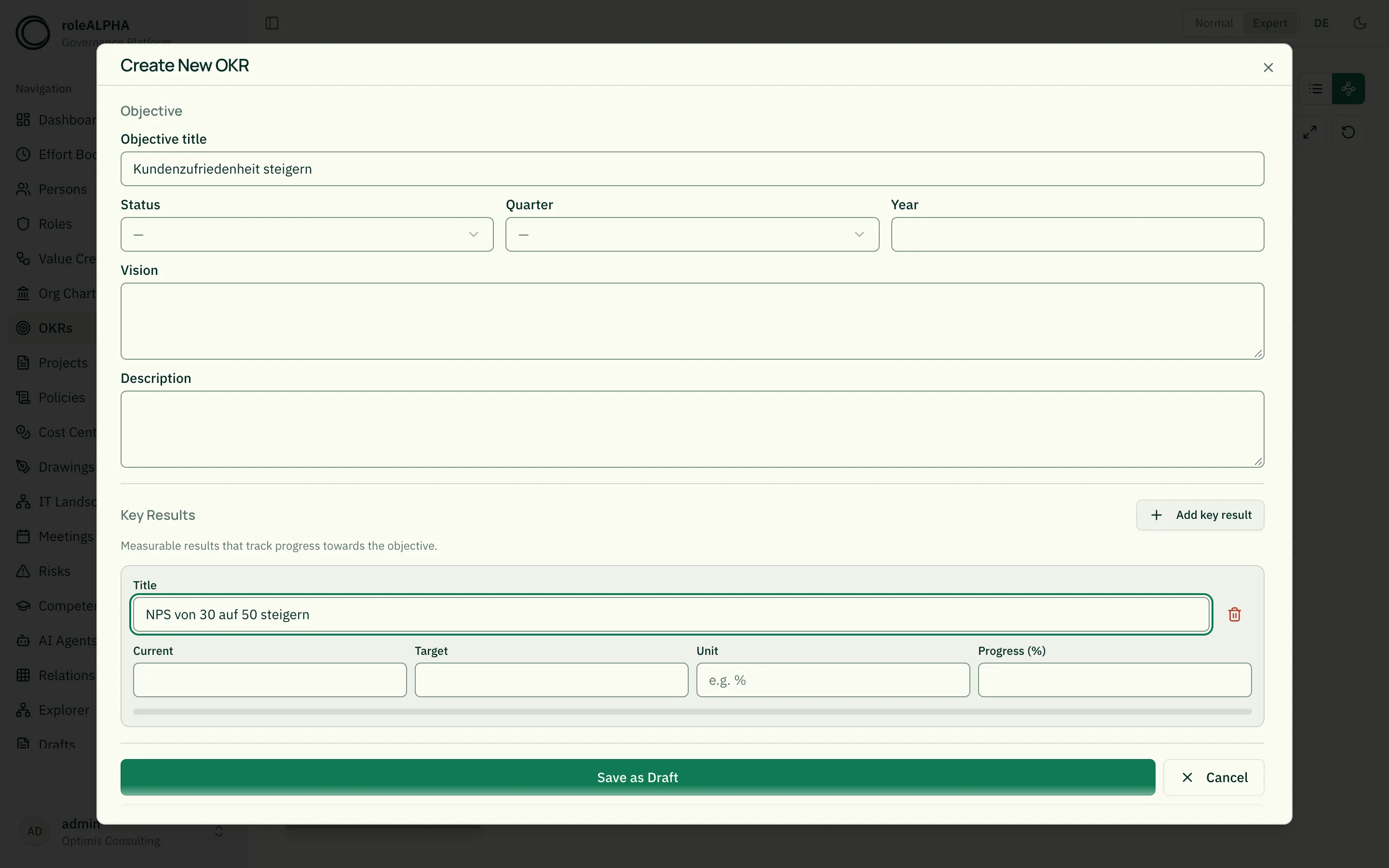 OKR composer