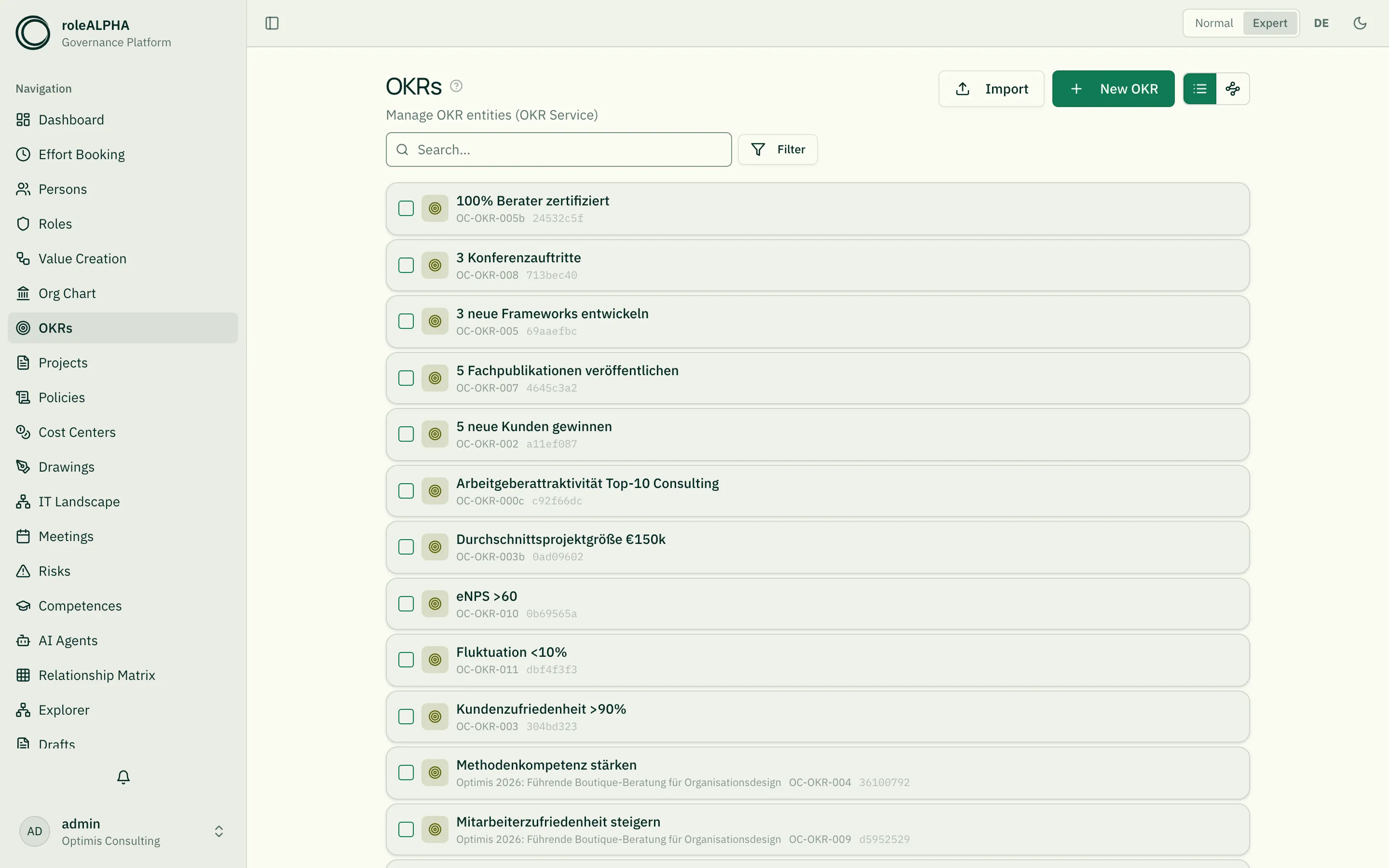 List view