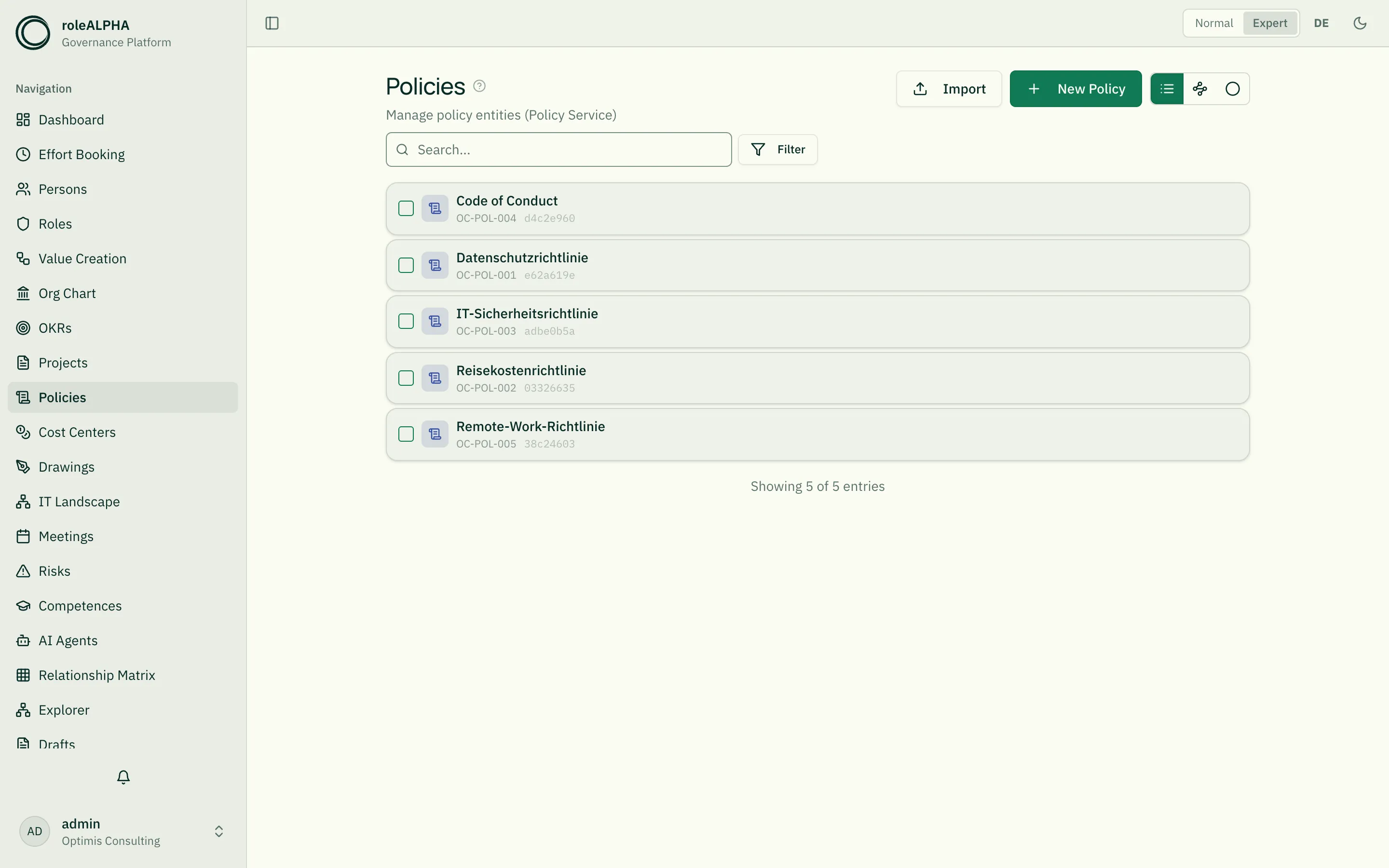 List view