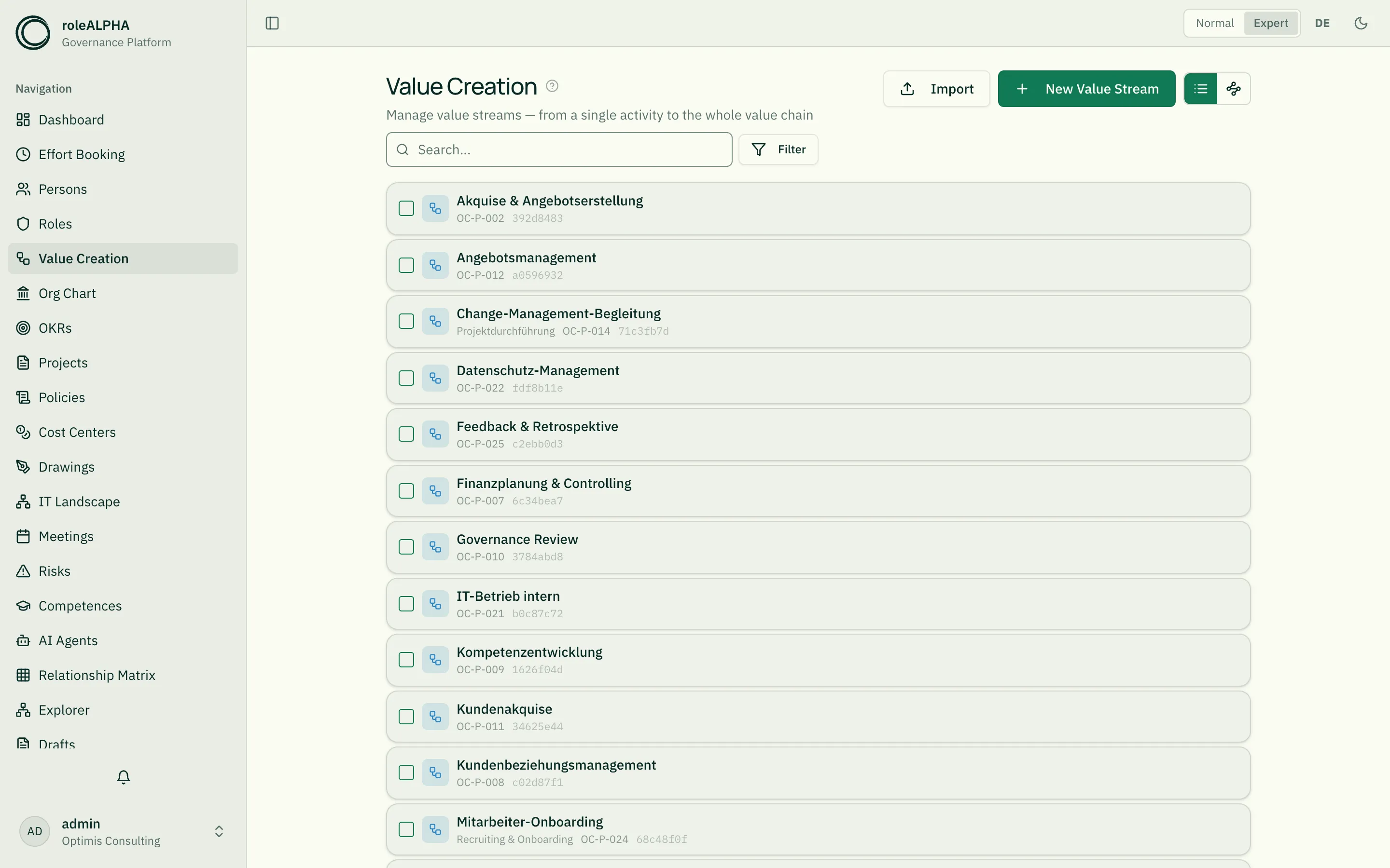List view