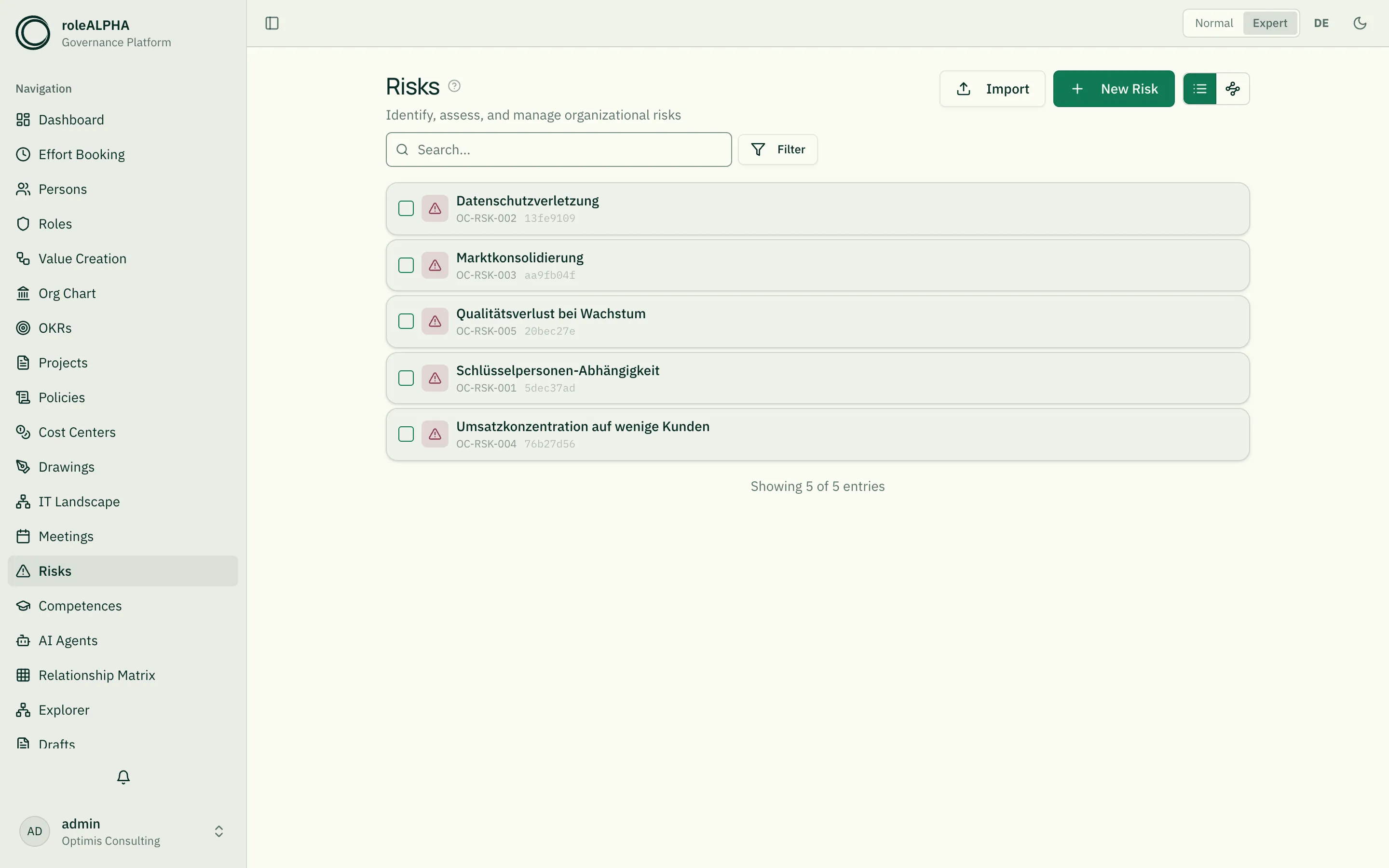 List view